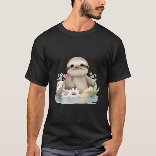 Sweet Sloth Bathing At The Lake Bathing Swimming R T-Shirt (Vorderseite)
