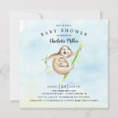Sweet Sloth Boys Baby Dusche Einladung (Vorderseite)