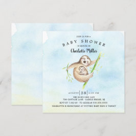 Sweet Sloth Boys Baby Dusche Einladung