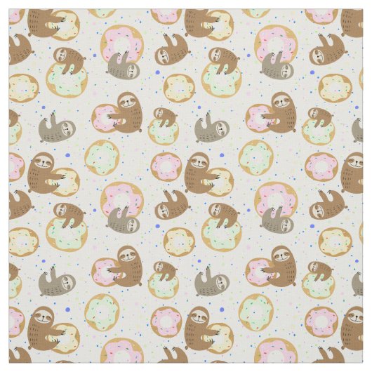 Sweet Sloth Donut Pattern Stoff (Muster)