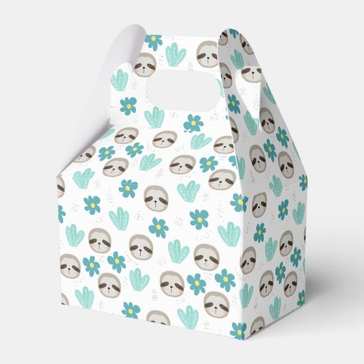 Sweet Sloth Floral Pattern Geschenkschachtel (Vorderseite)
