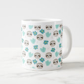 Sweet Sloth Floral Pattern Jumbo-Tasse (Vorderseite Rechts)