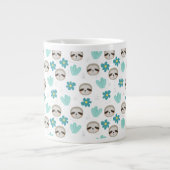 Sweet Sloth Floral Pattern Jumbo-Tasse (Vorderseite)