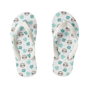 Sweet Sloth Floral Pattern Kinderbadesandalen