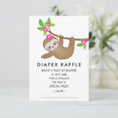 Sweet Sloth Girls Babydusche Windelwanne Begleitkarte (Stehend Vorderseite)