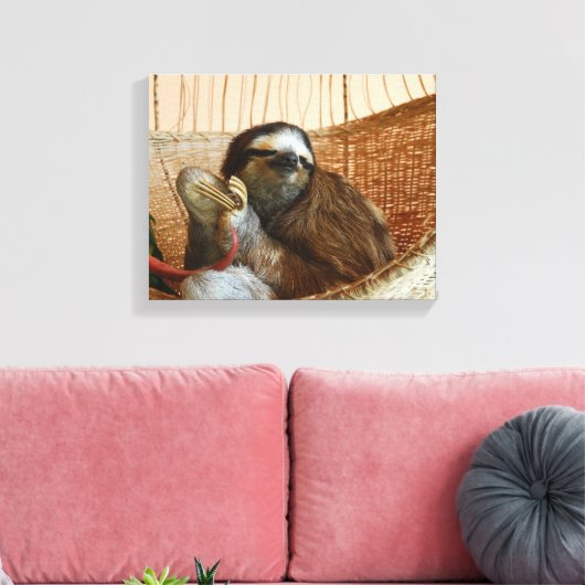 Sweet Sloth Leinwanddruck (Insitu (Wohnzimmer))