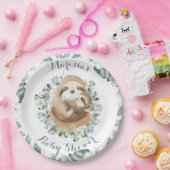 Sweet Sloth Mommy Hug Eucalyptus Baby Showdusche Pappteller (Party)