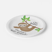 Sweet Sloth OH BABY Babydusche 7" Platten Pappteller (Schrägansicht)