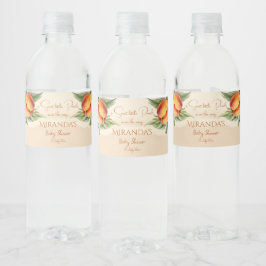 Sweet Small Peach Baby Dusche bedruckte Vorlage Wasserflaschenetikett