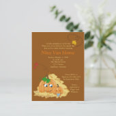 Sweet small Pumpkin Fall Baby Dusche Einladung (Stehend Vorderseite)