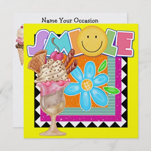 Sweet Smile! - SRF Einladung (Vorne/Hinten)