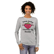 Sweet Smiley Strawberry Thumbs Up Long Sleeve T-Sh