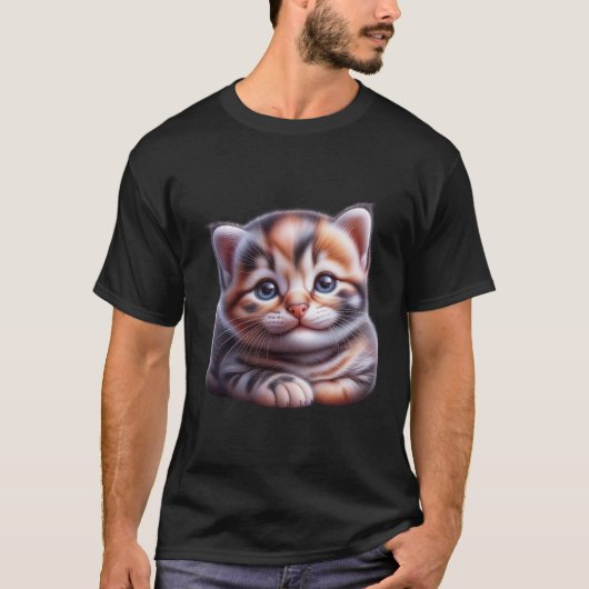 Sweet Smiling Calico Kitten Blue Eyes ✨🐾💙 T-Shirt (Vorderseite)