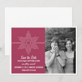 Sweet Snowflake Save the Date einladen, Fuchsia Einladung (Vorne/Hinten)