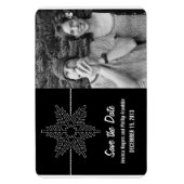 Sweet Snowflake Save the Date Magnet, Black Magnet (Vertikal)
