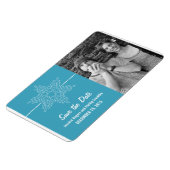 Sweet Snowflake Save the Date Magnet, Blau Magnet (Linke Seite)