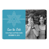 Sweet Snowflake Save the Date Magnet, Blau Magnet (Horizontal)