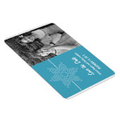 Sweet Snowflake Save the Date Magnet, Blau Magnet (Rechte Seite)