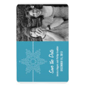 Sweet Snowflake Save the Date Magnet, Blau Magnet (Vertikal)