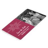 Sweet Snowflake Save the Date Magnet, Fuchsia Magnet (Linke Seite)