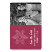Sweet Snowflake Save the Date Magnet, Fuchsia Magnet (Vertikal)