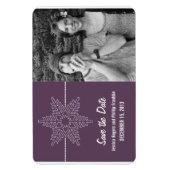Sweet Snowflake Save the Date Magnet, Lila Magnet (Vertikal)