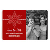 Sweet Snowflake Save the Date Magnet, Red Magnet (Horizontal)
