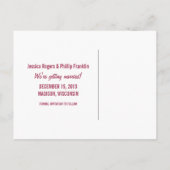 Sweet Snowflake Save the Date Postcard, Fuchsia Ankündigungspostkarte (Rückseite)