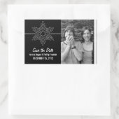 Sweet Snowflake Save the Date Stickers, Black Rechteckiger Aufkleber (Tasche)