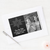 Sweet Snowflake Save the Date Stickers, Black Rechteckiger Aufkleber (Umschlag)