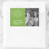 Sweet Snowflake Save the Date Stickers, Green Rechteckiger Aufkleber (Tasche)