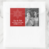 Sweet Snowflake Save the Date Stickers, Red Rechteckiger Aufkleber (Tasche)