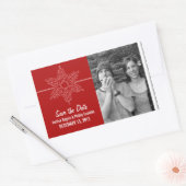 Sweet Snowflake Save the Date Stickers, Red Rechteckiger Aufkleber (Umschlag)