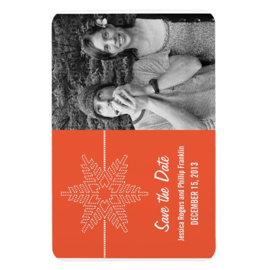 Sweet Snowflake Speichern Sie das Date Magnet, Ora Magnet (Vertikal)