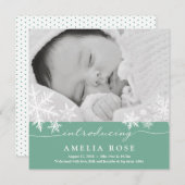 Sweet Snowflakes | Kinderankündigung Feiertagskarte (Vorne/Hinten)