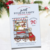 Sweet Snowman Candy Cart Watercolor Holiday Party Einladung