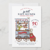 Sweet Snowman Forest Dezember Baby Dusche Einladung (Vorderseite)