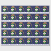 Sweet Snowman in Striped Hat and Scarf Geschenkpapier (Flach)