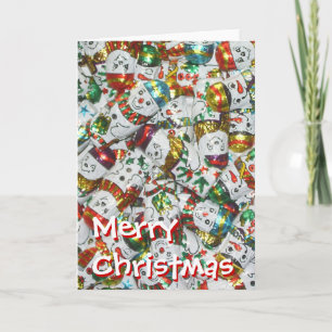 Sweet Snowmen Frohe Weihnachts-Porträt vorne Feiertagskarte
