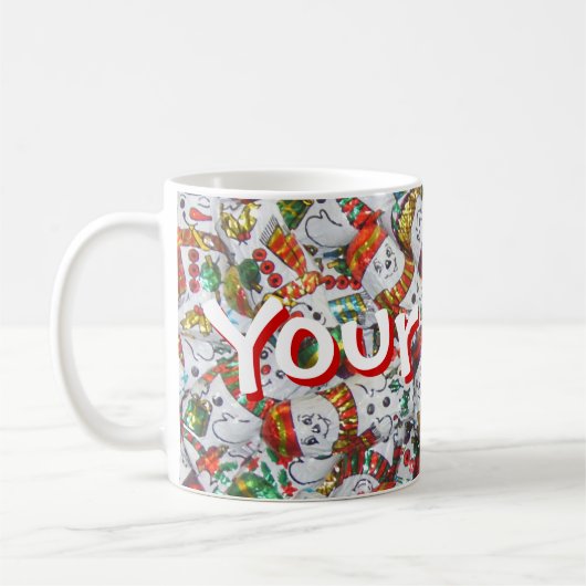 Sweet Snowmen Ihr Name Tasse (Links)