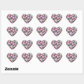 Sweet Snowmen Pink Aufkleber Herz (Blatt)