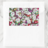 Sweet Snowmen Pink Aufkleber Rechteck (Tasche)