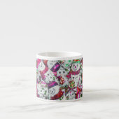 Sweet Snowmen Pink Espresso Tasse (Vorderseite)