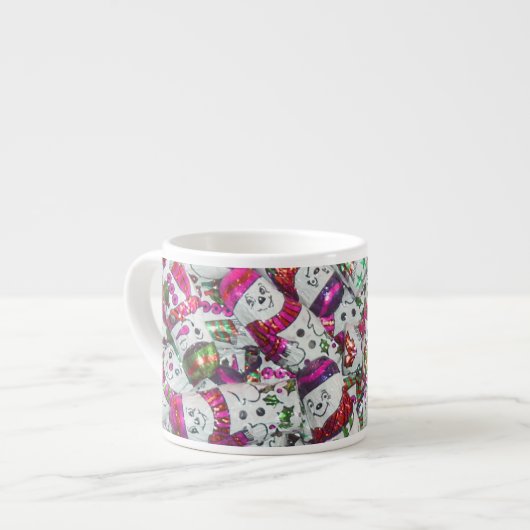 Sweet Snowmen Pink Espresso Tasse (Vorderseite Links)