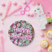 Sweet Snowmen Pink Happy Holidays Teller (Party)