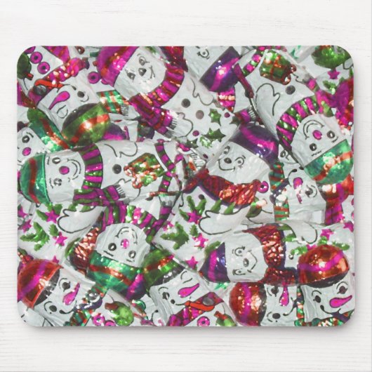 Sweet Snowmen Pink mousepad (Vorne)