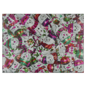 Sweet Snowmen Pink-Schnittpappe Schneidebrett
