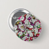 Sweet Snowmen Pink-Taste Button (Vorne & Hinten)