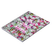 Sweet Snowmen Pink Text Notebook Notizblock (Linke Seite)