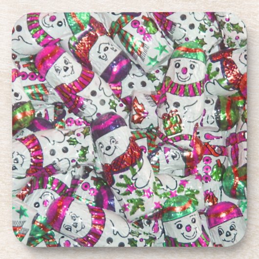 Sweet Snowmen Pink Untersetzer Set Kunststoff (Vorderseite)